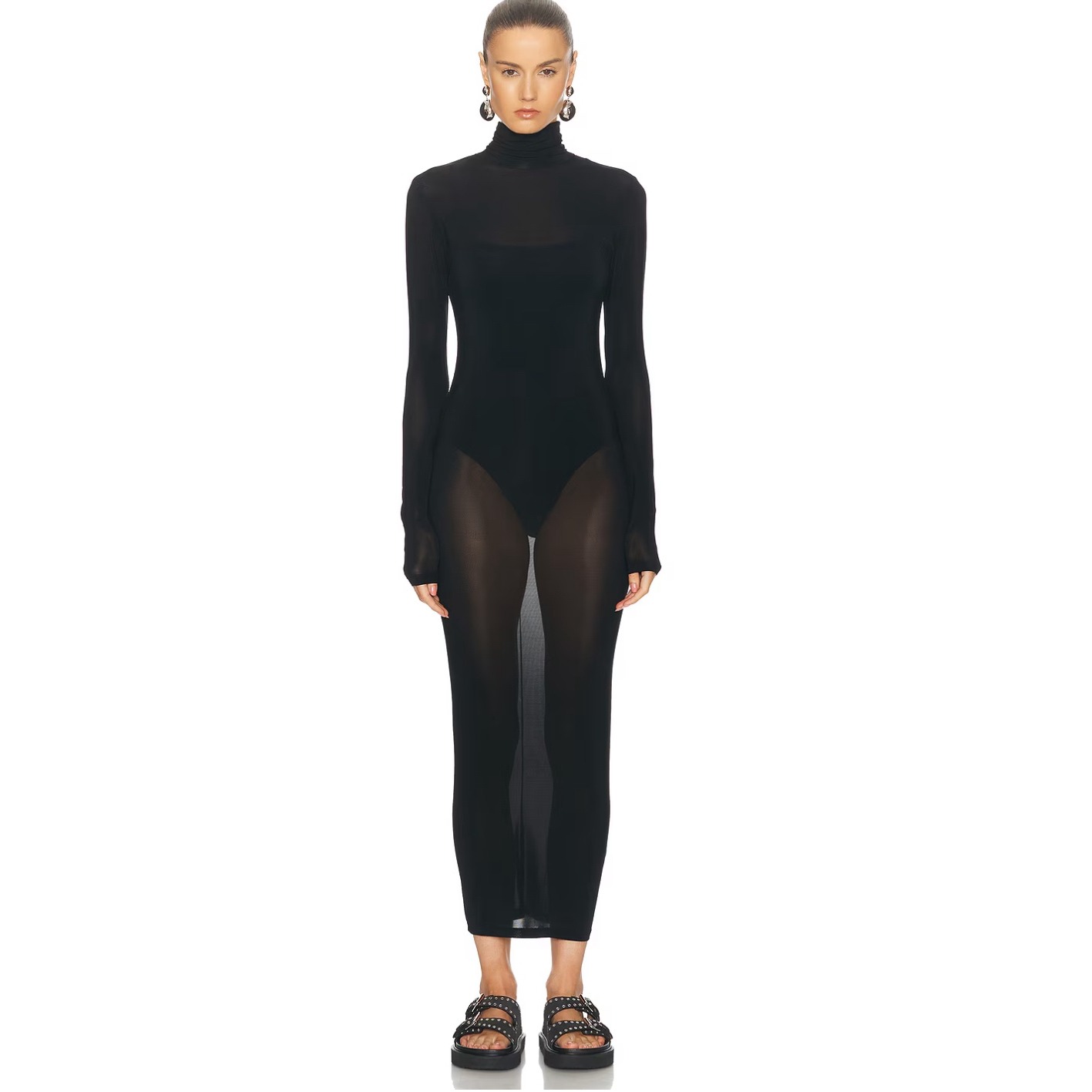 Nwt Isabel Marant Vanessa Dress In Black Sheer Jersey Sz 40 Us Medium $695